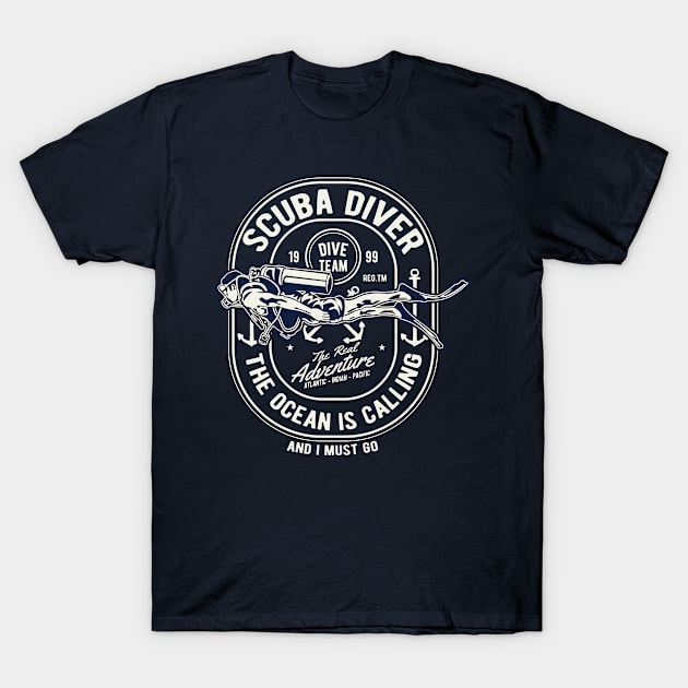 Scuba Diver T-Shirt by PaunLiviu